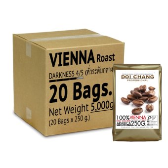 Doi Chang Professional กาแฟ คั่วระดับกลาง Vienna Roast (20ถุง x 250g.) สำหรับ เครื่องชงกาแฟ เครื่องบดกาแฟ