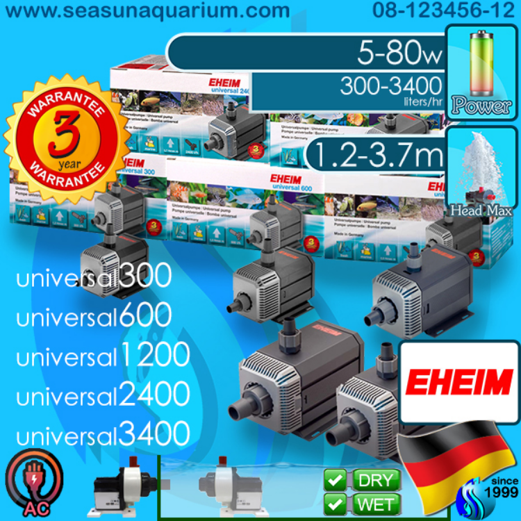 Eheim Universal pump 300 / 600 / 1200 / 2400 / 3400 water