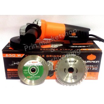 PUMPKIN เครื่องเจียร 4 นิ้ว J-G9611+BOSCH ใบตัดวงเดือนตัดไม้ , ใบเพชรตัดกระเบื้อง PUMPKIN เครื่องเจียร 4 นิ้ว J-G9611+BOSCH ใบตัดวงเดือนตัดไม้ , ใบเพชรตัดกระเบื้อง