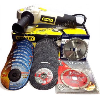 STANLEYเครื่องเจียร4นิ้วSTEL810+3Mใบเจียรหนา 4 STANLEYเครื่องเจียร4นิ้วSTEL810+3Mใบเจียรหนา 4