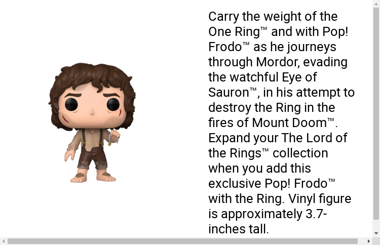 Funko Pop! Lord of the Rings 1389 - Frodo w/ the Ring SDCC Shared Exclusive  2023