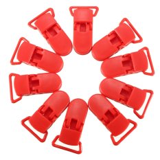 10pcs Pacifier Clips Soother Dummy Bib Suspender Paci Toy Holder (red) ถูกๆ 10pcs Pacifier Clips Soother Dummy Bib Suspender Paci Toy Holder (red) ถูกๆ