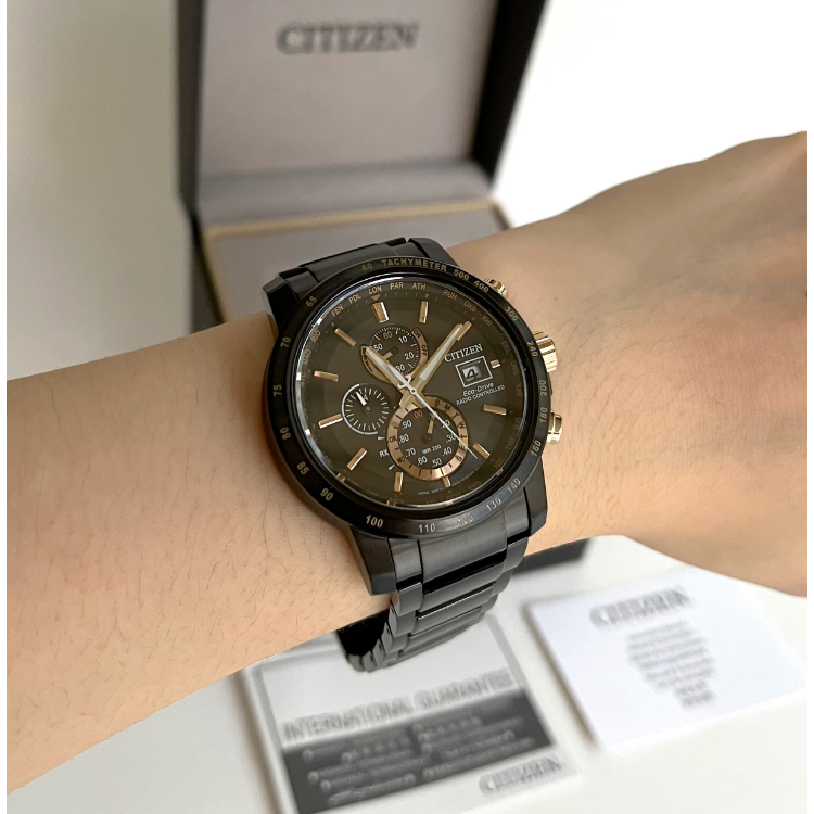 Citizen Watch Eco Drive AT8127 85F Global Radio Controlled Chronograph Black Steel Lazada PH