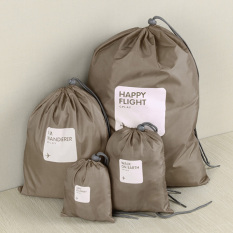 10Sets Each 4Pcs Waterproof Nylon Travel Storage Bag Luggage Packing Set Coffee - intl ส่งฟรี 10Sets Each 4Pcs Waterproof Nylon Travel Storage Bag Luggage Packing Set Coffee - intl โปรโมชั่น