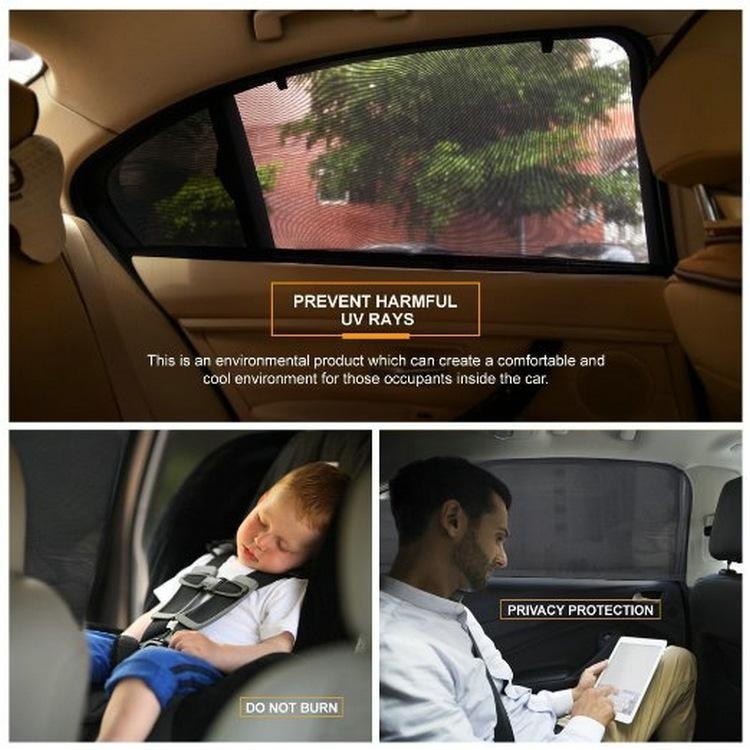 ดูภาพ 2Pcs Car Door Window UV Protection Shield Sun Shade Visor Cover Universal Black - intl เพิ่มเติม 2Pcs Car Door Window UV Protection Shield Sun Shade Visor Cover Universal Black - intl