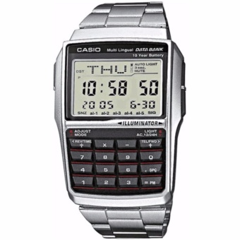 CASIO Data Bank นาฬิกาข้อมือผู้ชาย สีเงิน สายสแตนเลส รุ่น DBC-32D-1ADF