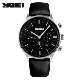 SKMEI Men Business Quartz Wristwatches 30M Waterproof Casual Leather Brand Casual Watch - intl