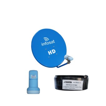 Infosat Satellite Dish จานดาวเทียม ku Band 60 cm. + LNB - สีฟ้า +<br/>สายเคเบิ้ล 20 เมตร(...), โปรโมชั่นพิเศษประจำปี 2016, โปรโมชั่นเซ็ตจานดาวเทียม