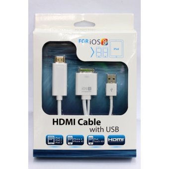 M-tech สาย iPhone to HDMI / สาย ipad to HDMI รุ่น iphone4 Iphone4s<br/>ipad2,3 (สีขาว), โปรโมชั่นพิเศษประจำปี 2016, สายเคเบิ้ลและสายชาร์จ ราคาเริ่มต้นที่ 99บาท image