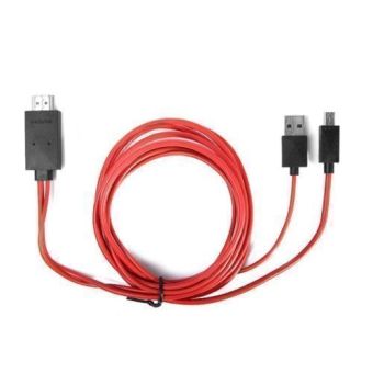 MHL USB 1080P HDMI HDTV AV TV Adapter Cable for Samsung Galaxy Note<br/>10.1 SM-P600 (Red), โปรโมชั่นพิเศษประจำปี 2016, สายเคเบิ้ลและสายชาร์จ ราคาเริ่มต้นที่ 99บาท