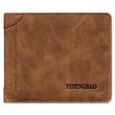 SHUS กระเป๋าสตางค์ผู้ชาย กระเป๋าเงิน กระเป๋าตัง บาง ทรงสั้น Pidengbao Circle Brown สีน้ำตาล