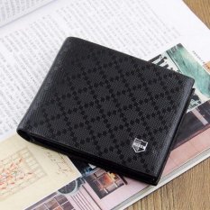 TKSS กระเป๋าสตางค์ ผู้ชาย กระเป๋าเงิน กระเป๋าตัง บาง ทรงสั้น Wallet Mens Luxury Leather Credit/ID Card Holder TKSS Billfold Coin Purse - Black