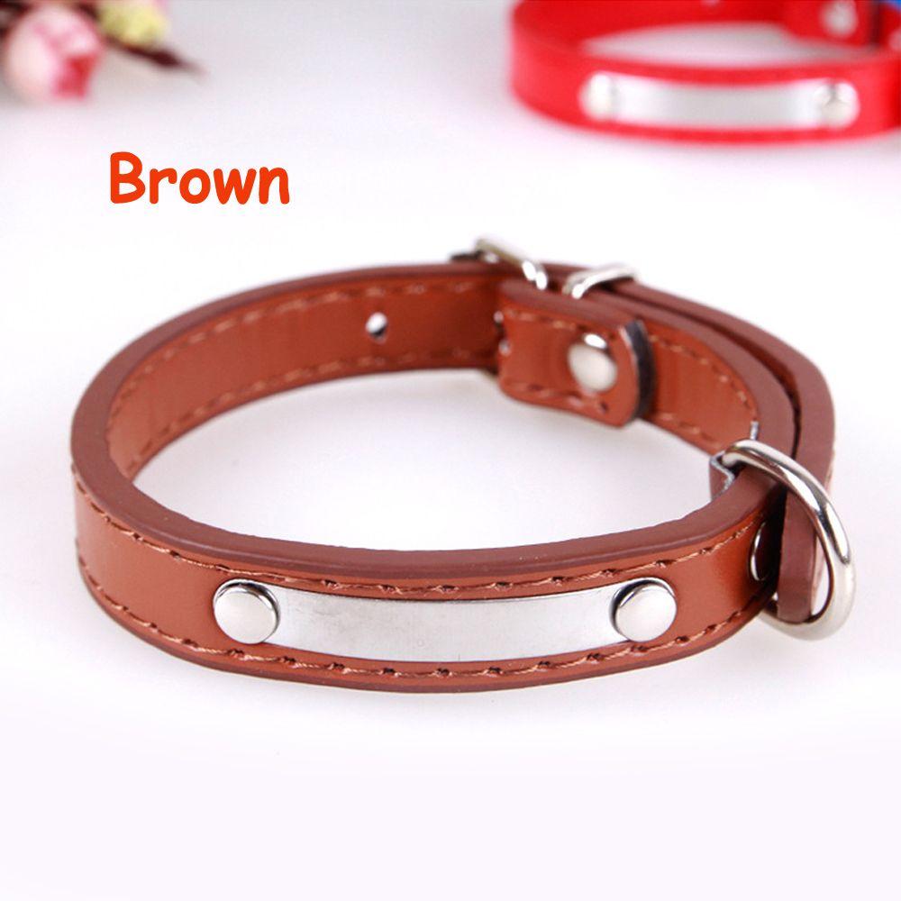 1 Pcs Personalized Nama Ponsel ID Ukiran Lembut PU Kerah Anjing Kulit Gesper Logam Kalung Hewan Peliharaan Lucu Hewan Peliharaan Kualitas Tinggi (Hitam- m)