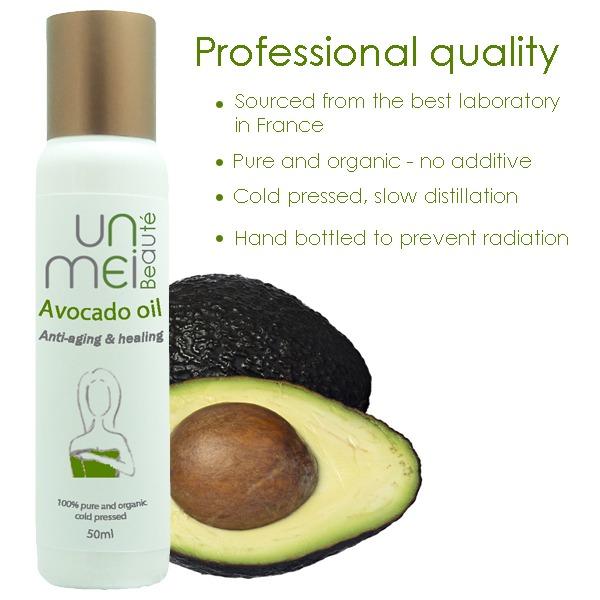 Unmei น้ำมันสกัดอะโวคาโด (avocado oil) สกัดเย็นบริสุทธิ์จากธรรมชาติ 100% - 50ml