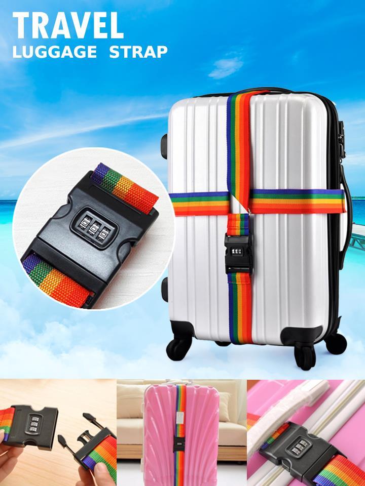 Travel luggage strap สายรัดกระเป๋าเดินทาง พร้อมรหัสล็อก ยาว 220 cm.