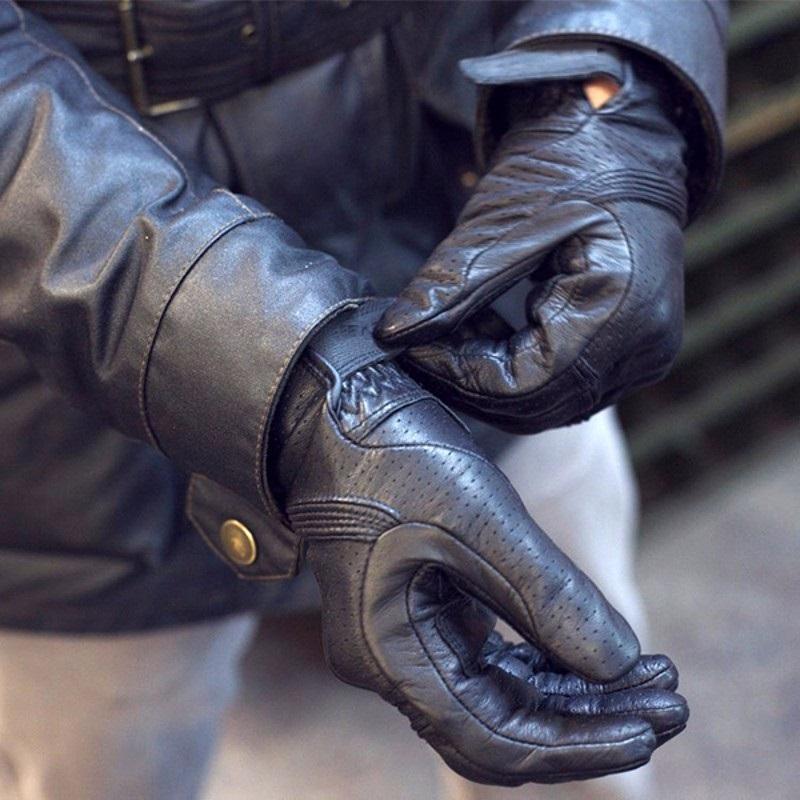 Revit Bernapas Sarung Tangan Bersepeda Motor Kulit Hitam Asli Pelindung Motocross Guantes Moto GP Off Road Sarung Tangan Pria & Wanita Musim Panas