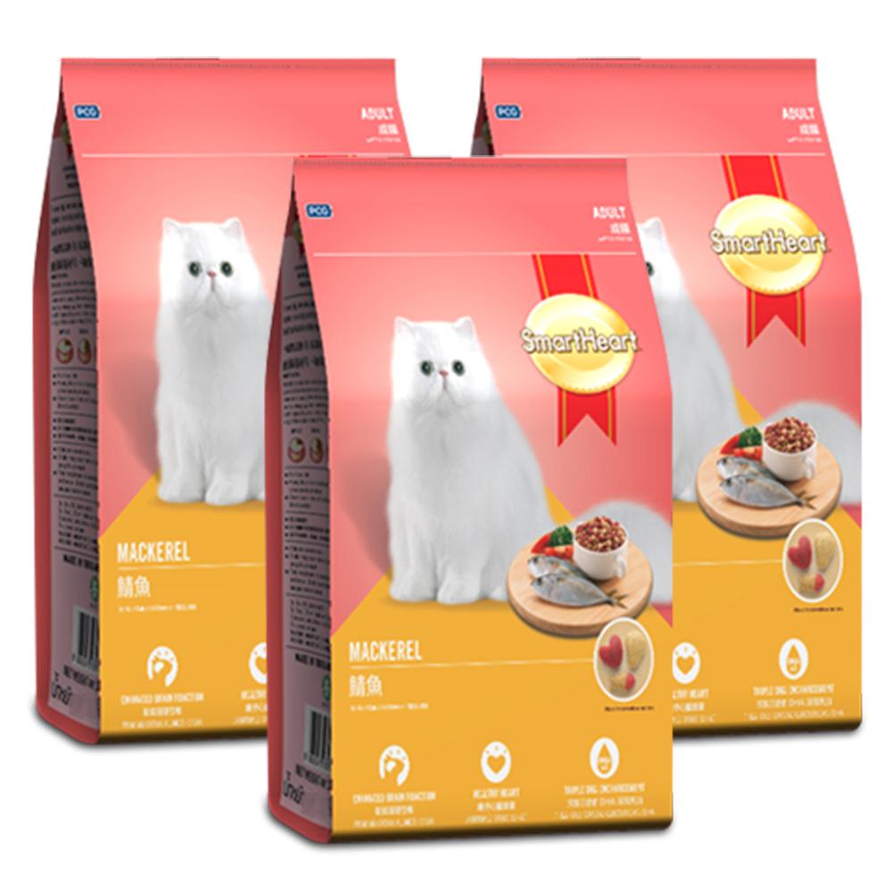 อาหารแมว รสปลาทู สำหรับแมว อายุ1ปีขึ้นไป 1.2กก. (3 ถุง) Smartheart Mackerel for Adult Cat 1.2 kg (3 bags)