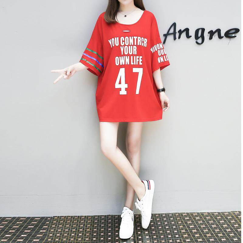 ZASHION Premium Oversized Korean Printed Tee Dress