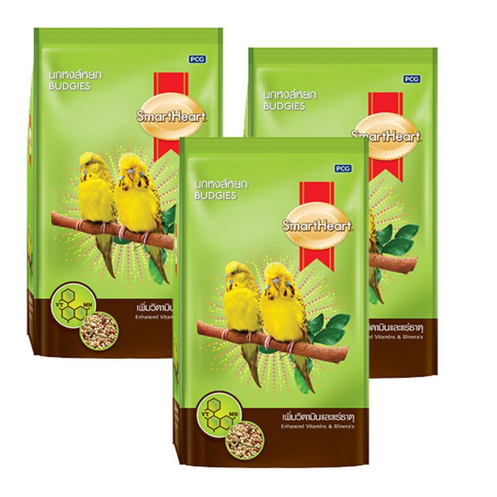 Smart Heart อาหารสำหรับนกหงส์หยก ขนาด 1kg (3 ถุง)