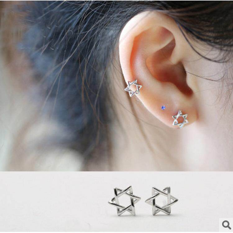 EE0113 - earrings giwang anting tusuk sambung unicorn model korea - Silver.