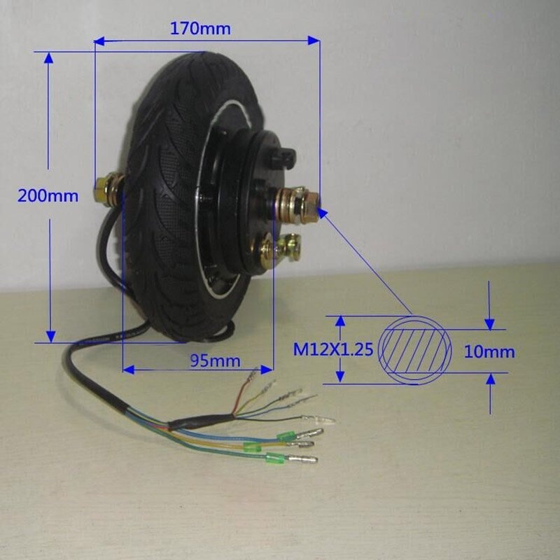 Electric Scooter Hub 8/" Wheel Motor Brushless Toothless Bicycle 24V 36V 48V DC