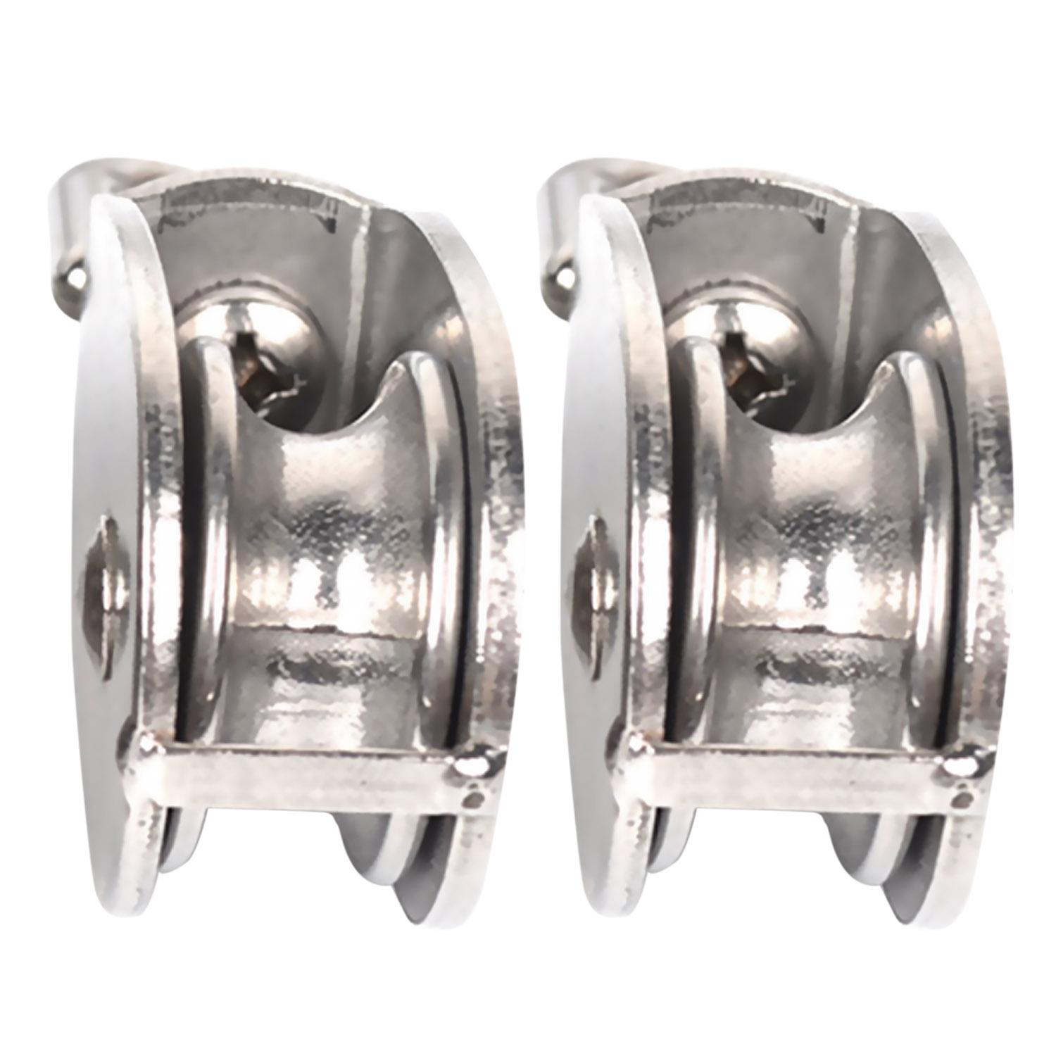 Fitur 2 Pcs Stainless Steel M25 25mm Single Pulley Block Roller Detail Gambar 2 PCS Stainless Steel M25 25mm Single Pulley Block Pulley Roller Loading 150kg Terbaru