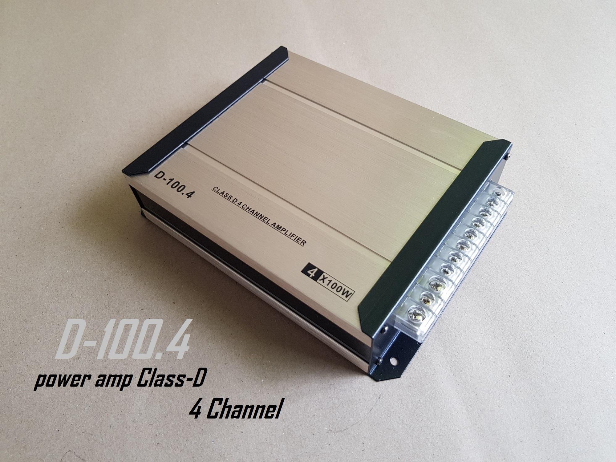 D-100.4 เพาเวอร์แอมป์ CLASS-D/4CH แอมป์สามารถขับกลางแหลม/ซับเบสได้ ในตัวเดียว 4x100watts D-100.4 =1เครื่อง