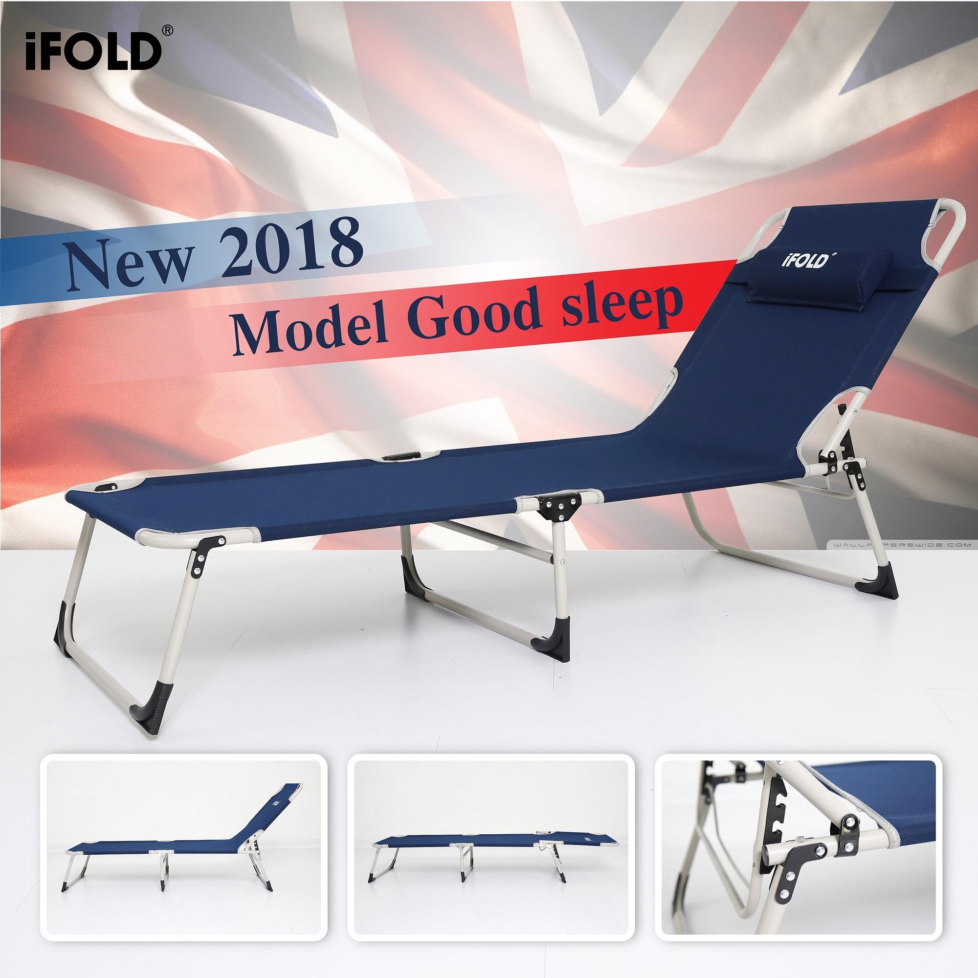 Ifold 3 Legs Blue เตียงสนามแบบพับได้