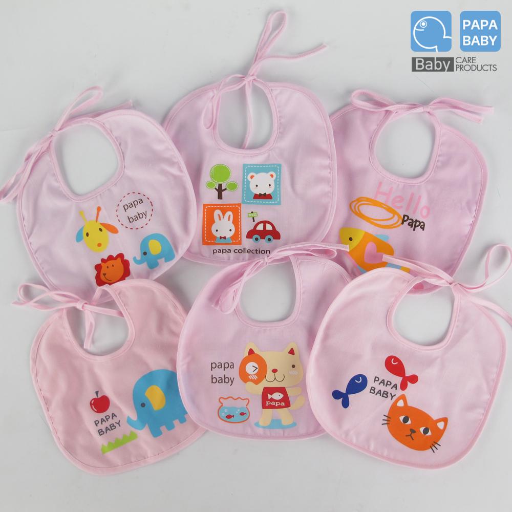 Papa Baby ผ้ากันเปื้อนเด็ก ผ้ากันน้ำลาย แพ็ค 6 ชิ้น