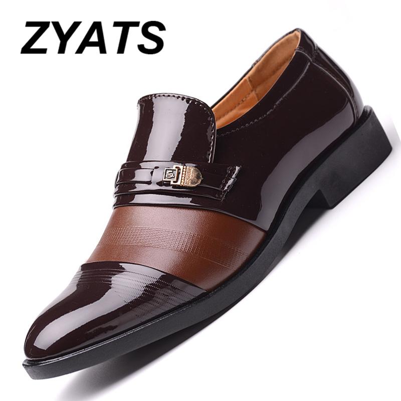 ZYATS Baru Plus Ukuran 38-48 Sepatu Kulit Pria Bernapas Sepatu Formal Sepatu Bisnis Kasual Gaun Pesta Oxford Sepatu Pernikahan Kantor Kasut Lelaki