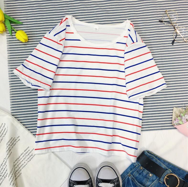 2018 lengan pendek baju kaos wanita musim panas model baru Korea Selatan Harajuku Model bf murid motif garis model pendek longgar Lengan Pendek Atasan pasang 2018 lengan pendek baju kaos wanita musim panas model baru Korea Selatan Harajuku Model bf murid motif garis model pendek longgar Lengan Pendek Atasan pasang