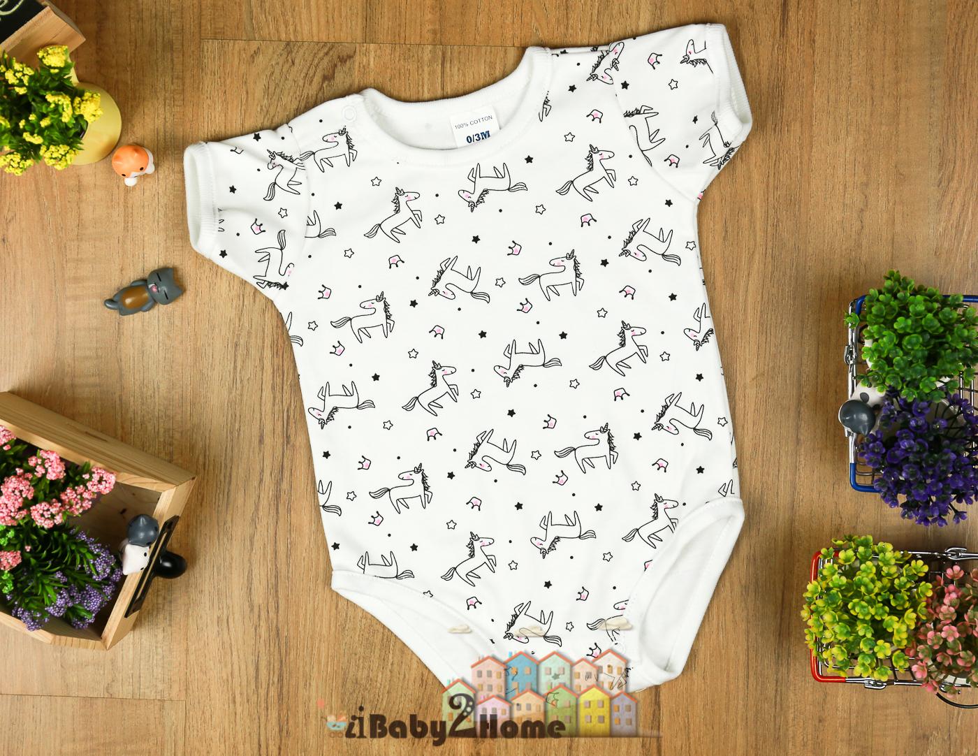 ชุดบอดี้สูท ลายเพื่อนม้าแบ๋ว Size 0-3 / 3-6 เดือน