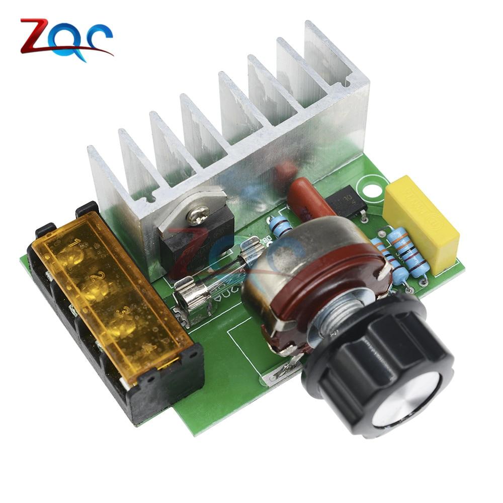 Bộ điều chỉnh điện áp 4000w 0-220v ac scr, bộ điều khiển tốc độ động cơ, thiết bị giảm tốc độ làm mờ với bảo hiểm nhiệt độ