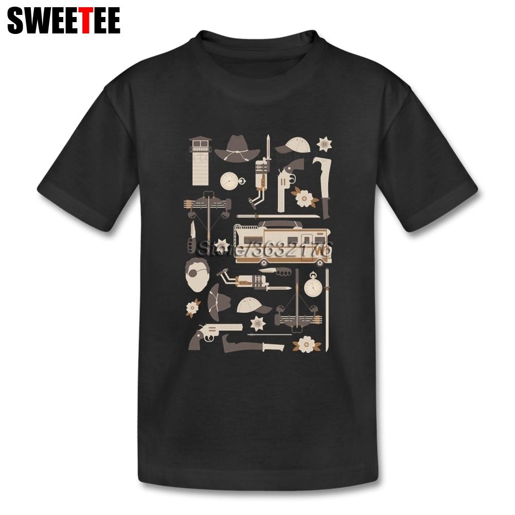 The Walking Dead Putri Senjata T Shirt Murni Baju Lengan Pendek Katun Leher Bulat To Teeter Orang Kaos Bermerk untuk Anak Laki-laki Perempuan-Intl