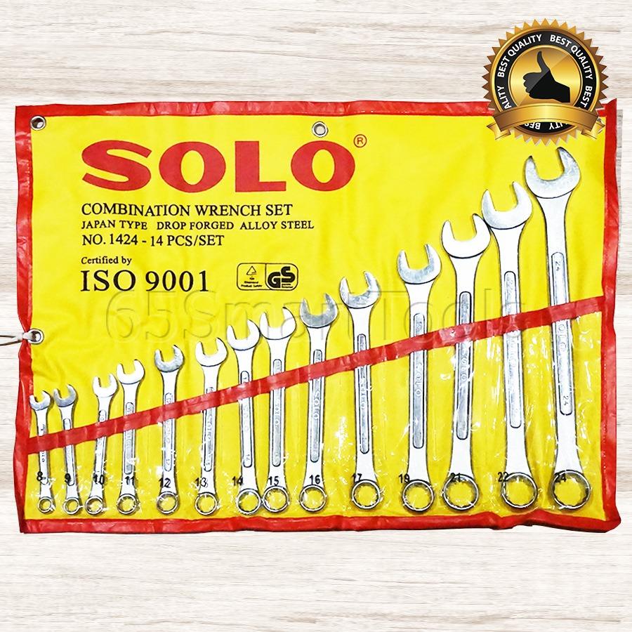 Solo ชุดประแจแหวนข้างปากตาย ประแจรวม ขนาด 8-24mm 14ตัว/ชุด