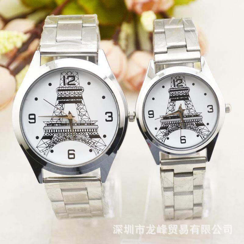 Foreign trade hot selling Korean fashion trend couples steel band Watch Tower watch male and female student explosion Watch Rose Gold Malaysia