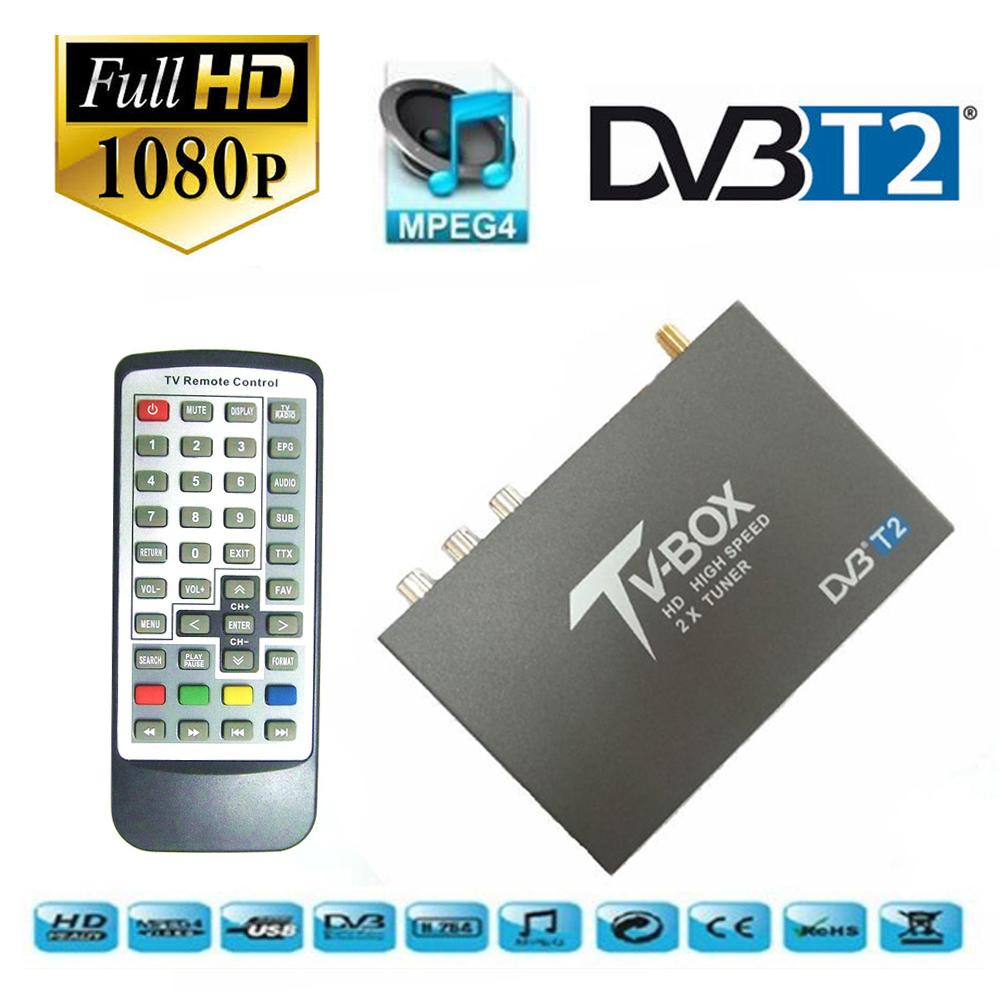 กล่องรับสัญญาณ DVB - T2 HD car digital TV box double antenna
