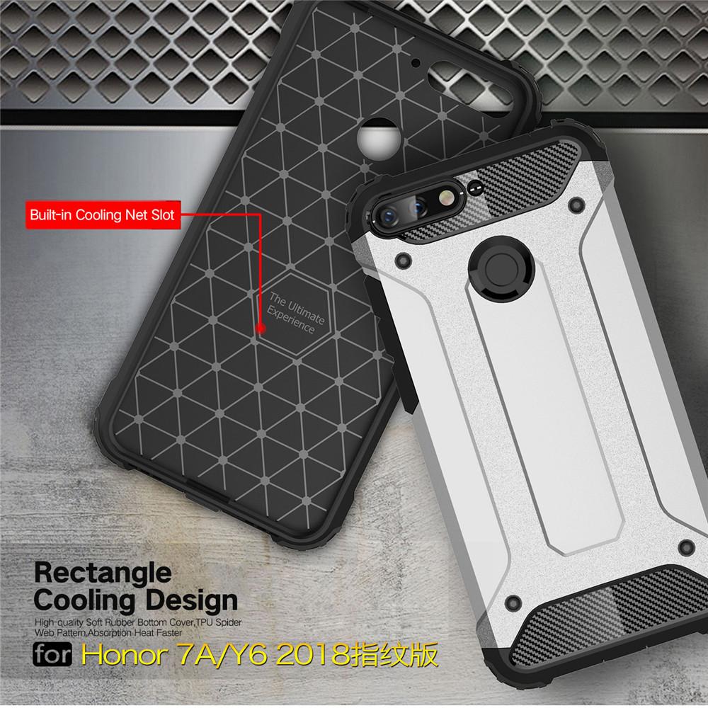 Detail Gambar Lenuo Case for Huawei Y6 2018 Hybrid Shell Armor Rugged TPU + Hard Plastic Anti-knock Shockproof Back Cover for Huawei Honor 7A Terbaru