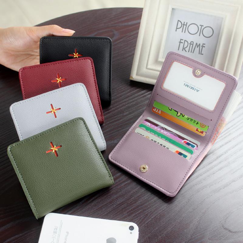 2017 Gaya Baru Han Melarang 'S Kulit Pendek Gaya Dompet Kecil untuk Goyangan Tipe Wanita Perubahan Kecil warna untuk Membungkus Manusia untuk Dibawa Ke Tombol Kulit Dompet Dua Lipat-Internasional