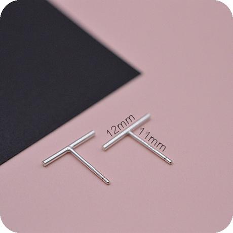 S925 perak murni Anting tindik wanita horizontal tongkat Telinga tongkat Korea Selatan Elegan Anti Alergi kepribadian geometris minimalis anting-anting pria Anting-anting