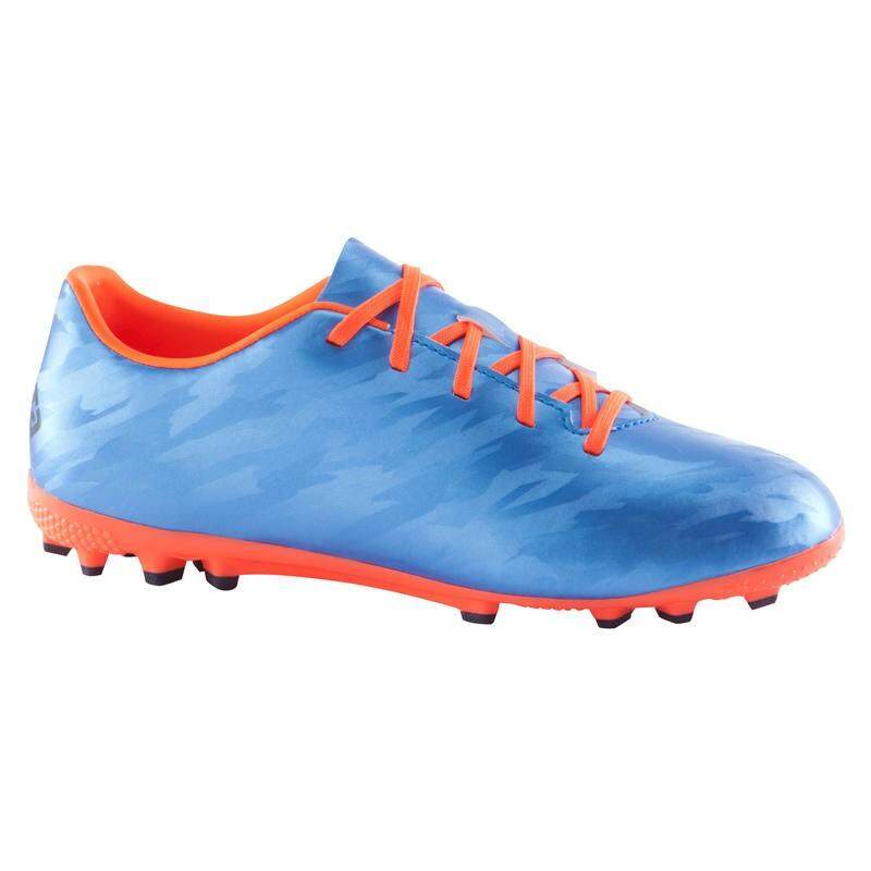 รองเท้าฟุตบอลเด็กสำหรับสนามหญ้าสังเคราะห์รุ่น Clr 700 Ag (สีฟ้า/ส้ม). 