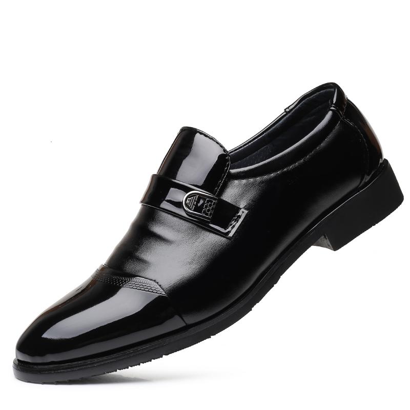 Yuzi Mens Dress Shoes Mode Toe Pointed Lace Up Pria Bisnis Sepatu Kasual Brown Black Leather Oxfords Sepatu Ukuran Besar 37-44