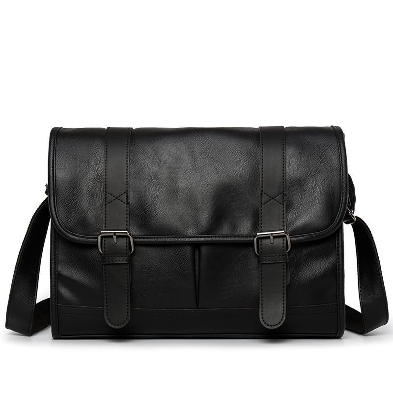 Retro Light Briefcase Messenger Bag Shoulder Bag Street Hide Substance Fashion Man Over-the-shoulder Bag Outdoor iPad File Over-the-shoulder Bag