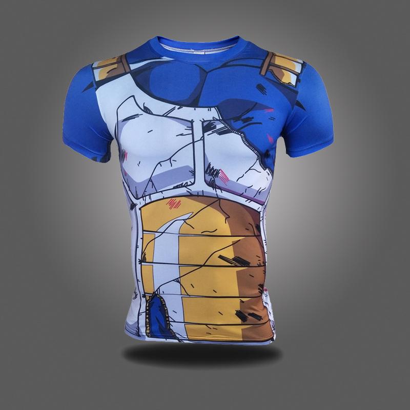 Aku 3D Anime Jepang Mencetak Celana Ketat Pelatihan (Kerusakan Pertempuran Vegeta (D030)) baju Atasan Kaos Pria Kemeja Pria