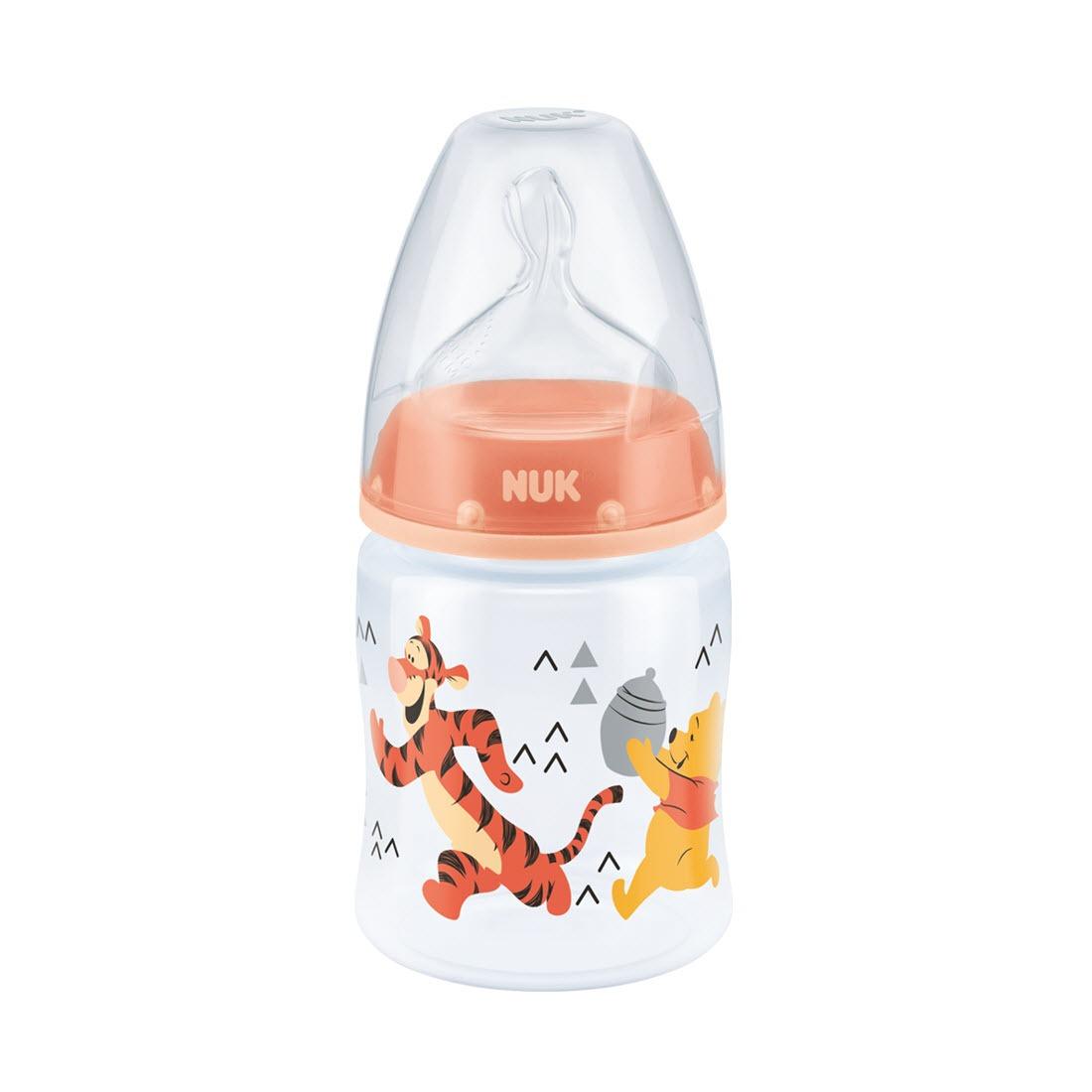 Nuk First Choice Bottle ขวดนม นุก 150ml/5oz จุก 0m+ Size M ลาย Winnie-the-Pooh (1ขวด)