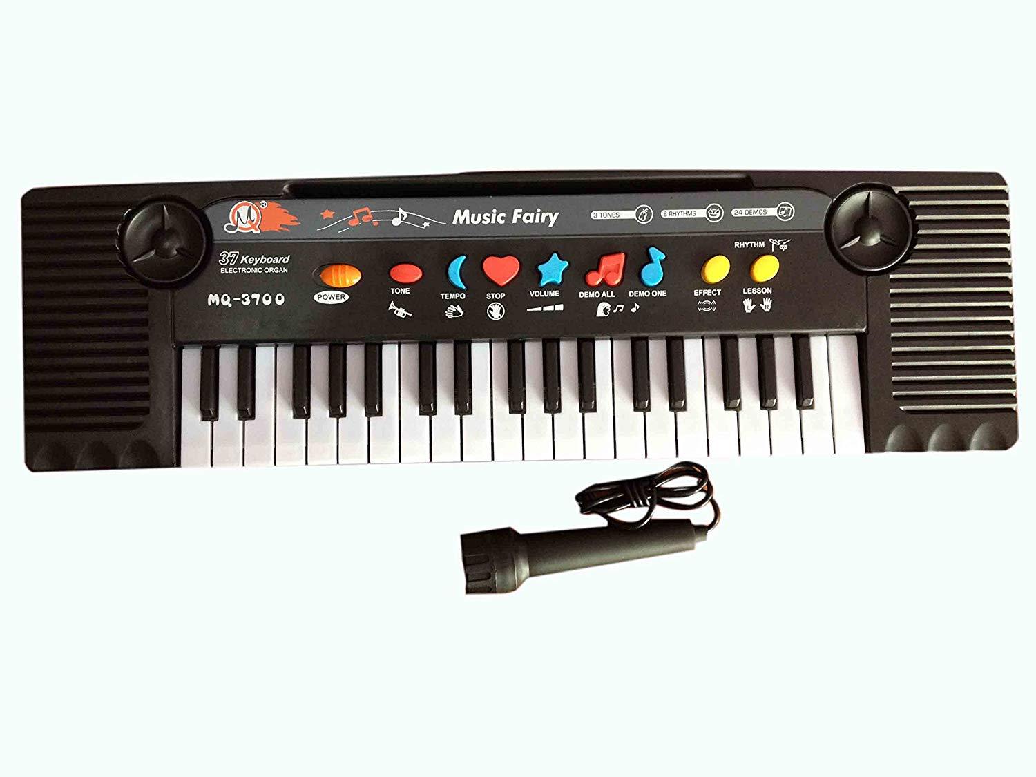 Electric Keyboard ของเล่นเครื่องดนตรีคีย์บอร์ด ออร์แกนสำหรับเด็ก พร้อมไมโครโฟน มีปุ่มแป้นกด37แป้นคีย์บอร์ด พร้องเสียงเดโมหัดเล่นดนตรี