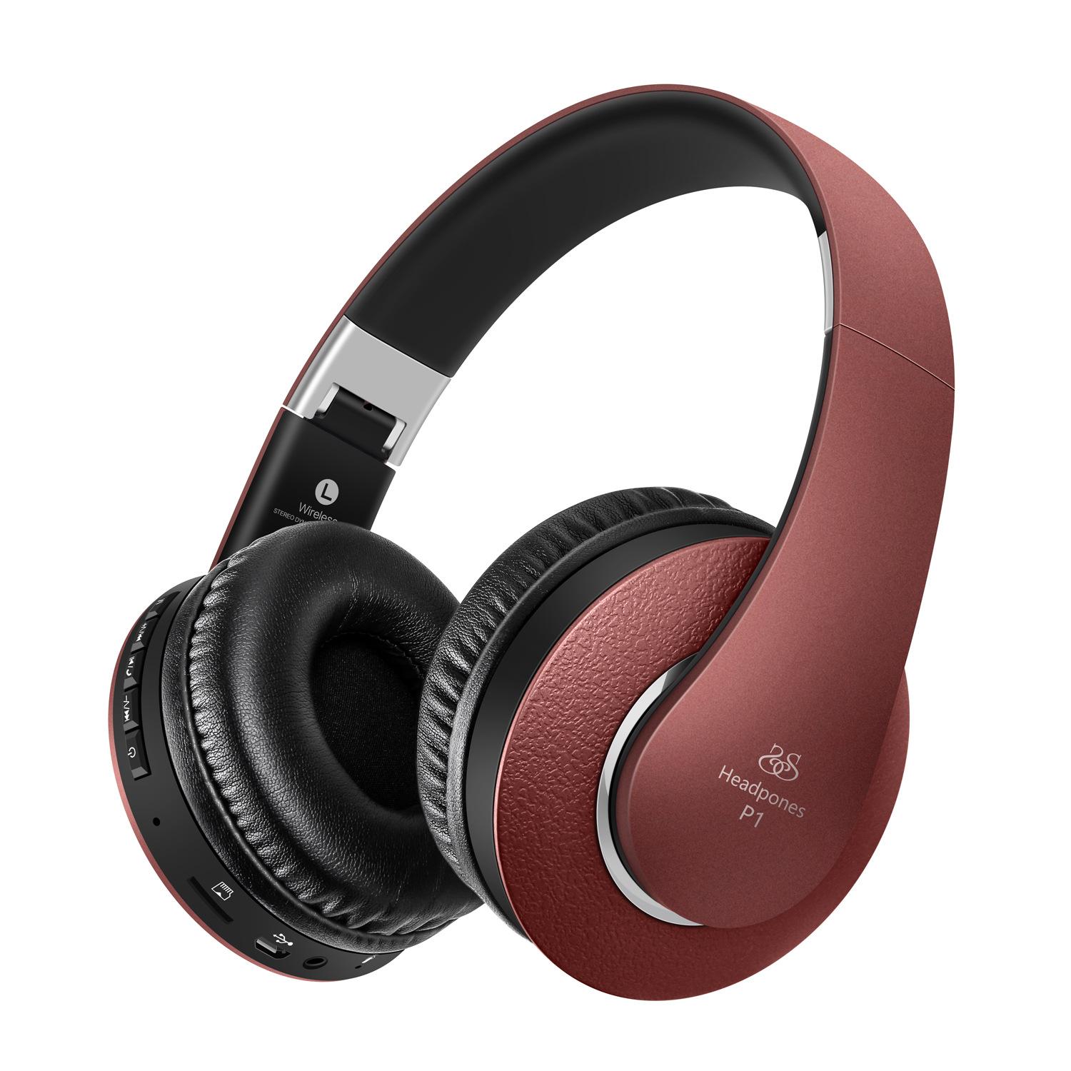 Stereo Headset Bluetooth P1 Putih Daftar Harga Terbaru dan Picun Kemurnian P1 Headset Nirkabel Headset Bluetooth Headset Musik Subwoofer Komputer Kartu Kartu Merah