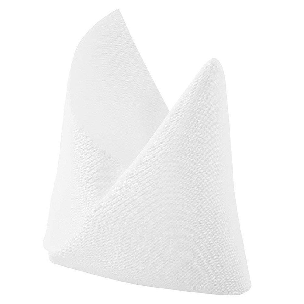 10pcs Polyester Fabric Napkin 18.5 X 18.5inch (47 X 47 Cm) Solid Polyester Machine Washable Napkins For Holiday Dinner White By Jonesmayer
