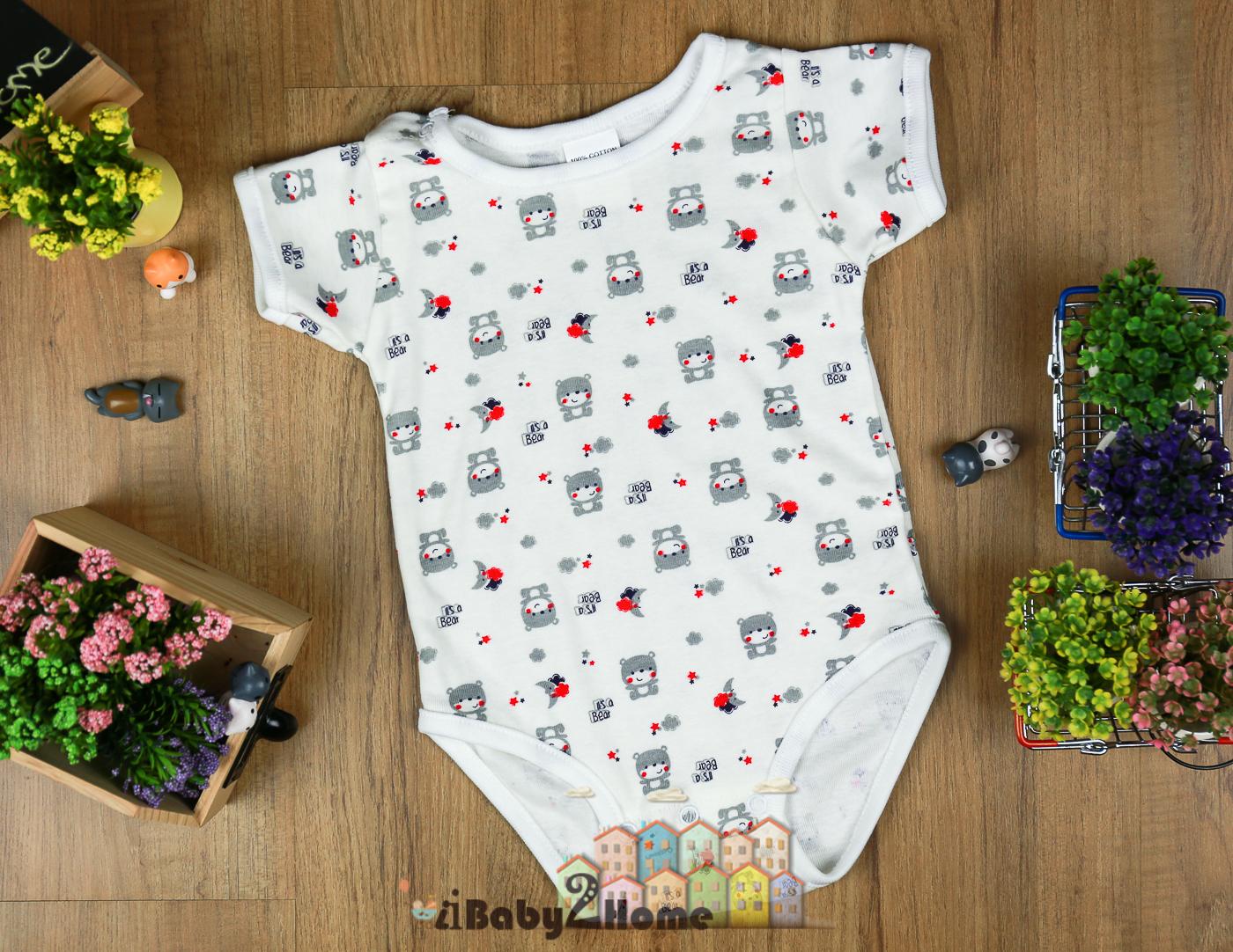 ชุดบอดี้สูท ลายแมวน้อยซุกซน Size 0-3 / 3-6 เดือน