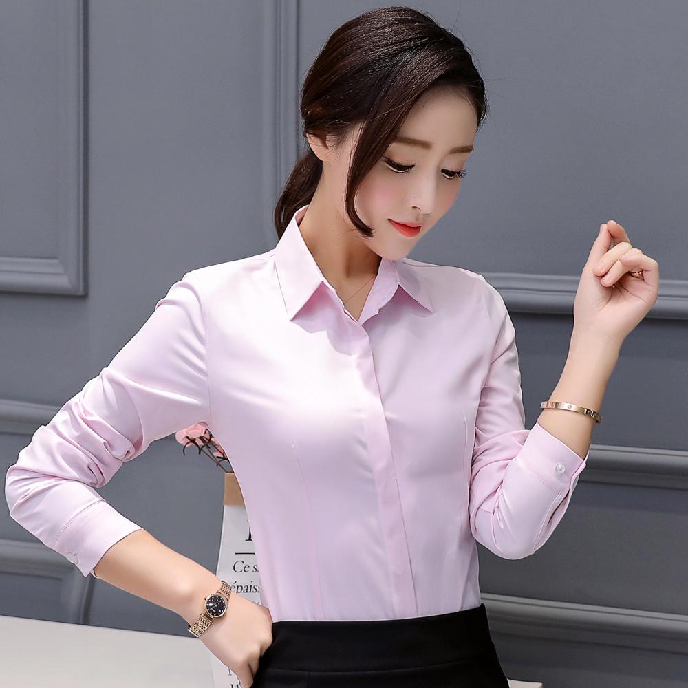 Blus wanita kerah persegi putih bawahan murid Kemeja katun Lengan panjang Profesi cocok Sederhana dan Elegan Gaya Kampus bekerja wawancara